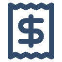 a blue dollar sign in a paper