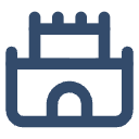 a blue and black logo